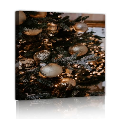 CHERHERART Weihnachtsbaum Leinwand Wandkunst Urlaub Gold Festliche Ornamente Leinwand Bilder Kunstwerk für Wohnen Esszimmer Zuhause Cafe Küche Dekor 80x80cm Innenrahmen CHERHERART Weihnachtsbaum Leinwand Wandkunst Urlaub Gold Festliche Ornamente Leinwand Bilder Kunstwerk für Wohnen Esszimmer Zuhause Cafe Küche Dekor 80x80cm Innenrahmen von CHERHERART
