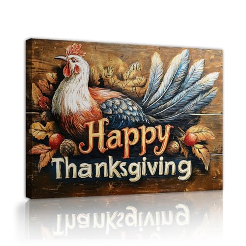 Thanksgiving Hahn Leinwand Wandkunst rustikales Bauernhaus Herbst Ernte Bilder Kunstwerk Drucke Dekor für Küche Wohnen Zuhause Wandbild 50x70cm Innenrahmen Thanksgiving Hahn Leinwand Wandkunst rustikales Bauernhaus Herbst Ernte Bilder Kunstwerk Drucke Dekor für Küche Wohnen Zuhause Wandbild 50x70cm Innenrahmen von CHERHERART