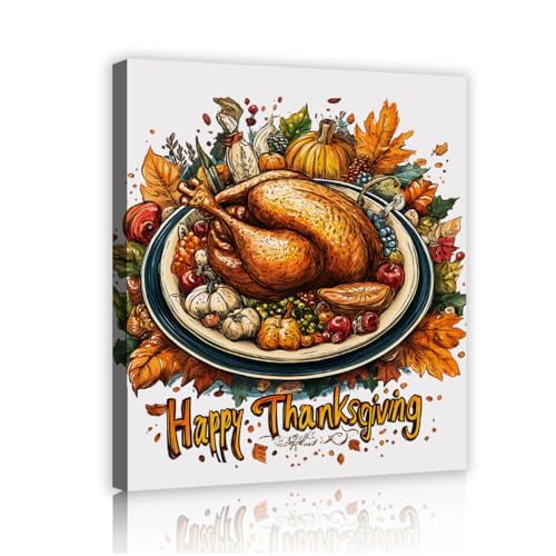 Thanksgiving Türkei Leinwand Wandkunst Drucke Herbst Ernte Saisonale Leinwand Poster Malerei Bild für Ferienhaus Esszimmer Dekor 50x70cm Innenrahmen Thanksgiving Türkei Leinwand Wandkunst Drucke Herbst Ernte Saisonale Leinwand Poster Malerei Bild für Ferienhaus Esszimmer Dekor 50x70cm Innenrahmen von CHERHERART