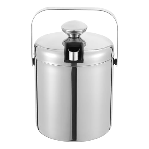1.3L Edelstahl Eiswürfelbehälter Mit Deckel, Premium Doppelwändiger Eisbehälter für Eiswürfel, Doppelwandig Flaschenkühler Edelstahl Sektkühler Eiseimer 1.3L Edelstahl Eiswürfelbehälter Mit Deckel, Premium Doppelwändiger Eisbehälter für Eiswürfel, Doppelwandig Flaschenkühler Edelstahl Sektkühler Eiseimer von CHERIPOLI