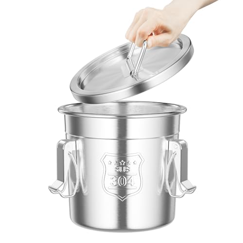CHERIPOLI 6L/12L Lebensmittel Edelstahl Küche Getreidebehälter, Kücheneimer mit Deckel Mehlbehälter, Verriegelungsklemme (6L) von CHERIPOLI