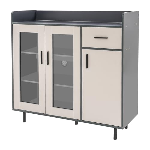 CHERIPOLI 100cm Küchenschrank Aufbewahrungsschrank, KÜchenschrank Küchenaufbewahrungsschrank Sideboard-Schrank, für Wohnzimmer Küche Esszimmer von CHERIPOLI
