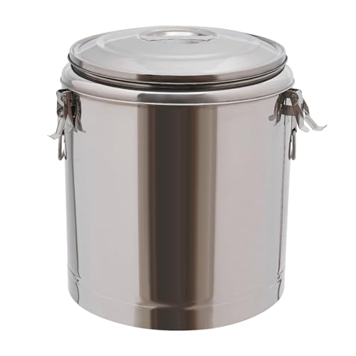 CHERIPOLI 20L/40L Thermobehälter für Essen, Isolierter Eimer Mit Deckel, Edelstahl Isolierkanne, für Kaffee Tee oder Glühwein, hält Speisen 12h heiß & 24h kalt (40L Kein Wasserhahn) von CHERIPOLI