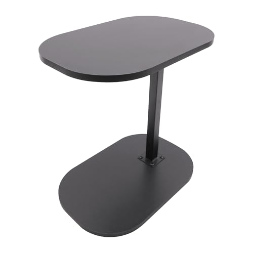 CHERIPOLI 45-80 cm Einstellbare Höhe C Mobiler Schreibtisch, Holz Beistelltische mit Rollen, C-Form Laptoptisch Kaffeetisch, Couchtisch Klein für Wohnzimmer Sofa Couch (Schwarz) von CHERIPOLI