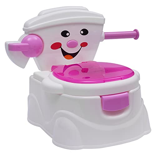 Töpfchen Toilettensitz Töpfchentrainer WC Baby Potty, Toilettentrainer Toilettensit, Training Sitze PP-Material, für Jungen und Mädchen (Rosa) von CHERIPOLI