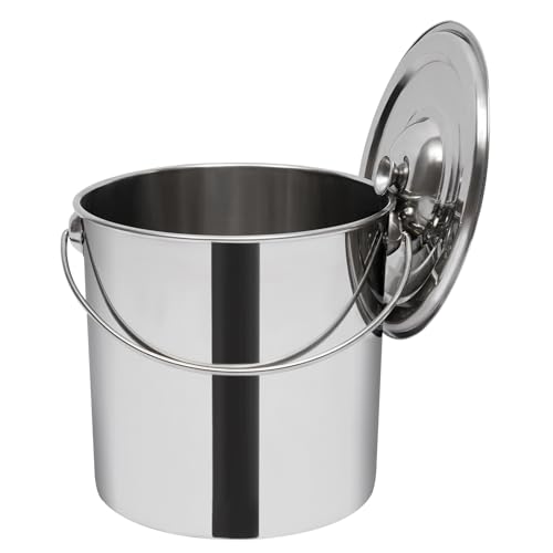 Edelstahl Getreidebehälter, 20L Lebensmitteln Luftdichter Kanister Mehlbehälter Luftdichte Lebensmittelvorratsbehälter Luftdichter Behälter Metall Küche Reis Öl Lagerung Eimer mit Deckel (20L) von CHERIREN