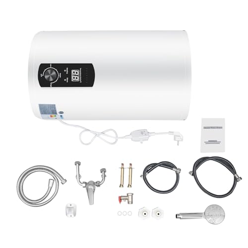 Elektrospeicher Warmwasserspeicher, 220V 2000W 30L Wandspeicher Elektrischer Tank-Wassererhitzer Vertikaler Digitaler Elektrischer Warmwasserbereiter mit Wasserhahn für Küchen Toiletten Bäder von CHERIREN