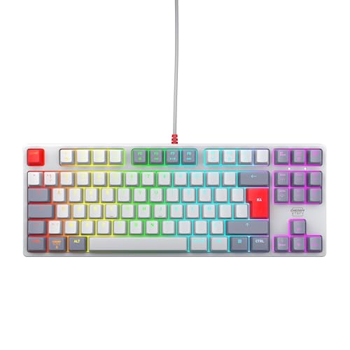CHERRY XTRFY K4V2 TKL, Kabelgebundene Gaming-Tastatur ohne Nummernblock, Französisches Layout (AZERTY), RGB-Beleuchtung, Mechanische MX2A RED Switches, Retro von CHERRY XTRFY