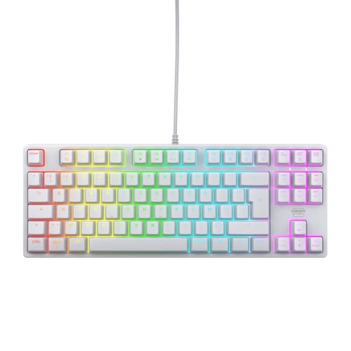 CHERRY XTRFY K4V2 TKL, Kabelgebundene Gaming-Tastatur ohne Nummernblock, Französisches Layout (AZERTY), RGB-Beleuchtung, Mechanische MX2A RED Switches, Weiß von CHERRY XTRFY