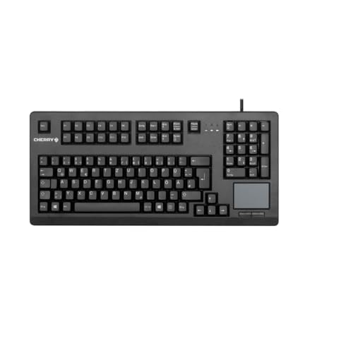 CHERRY G80-11900, Kompakte Mechanische Tastatur mit Nummernblock, Touchpad & 2 Maustasten, EU-Layout (QWERTY), USB-Anschluss, MX BLACK Switches, Schwarz von CHERRY
