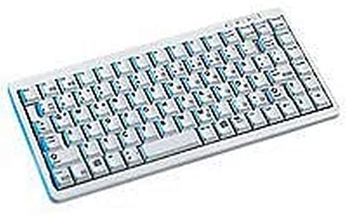 CHERRY Compact-Keyboard G84-4100, Französisches Layout, AZERTY Tastatur, kabelgebundene Tastatur, kompaktes Design, ML Mechanik, hellgrau von CHERRY