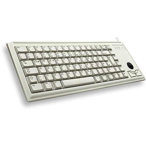 CHERRY G84-4400, Kompakte Tastatur mit Trackball, EU-Layout (QWERTY), Kabelgebunden (USB-Anschluss), 2 Maustasten, Mechanische CHERRY ML Switches, Grau CHERRY G84-4400, Kompakte Tastatur mit Trackball, EU-Layout (QWERTY), Kabelgebunden (USB-Anschluss), 2 Maustasten, Mechanische CHERRY ML Switches, Grau von CHERRY