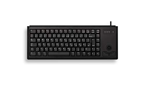 CHERRY G84-4400, Kompakte Tastatur mit Trackball, Pan-Nordisches Layout (QWERTY), Kabelgebunden (USB-Anschluss), 2 Maustasten, Mechanische ML Switches, Schwarz von CHERRY