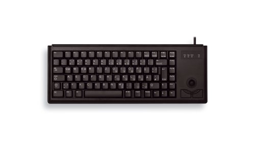 CHERRY G84-4400, Kompakte Tastatur mit Trackball, US-Layout (QWERTY), Kabelgebunden (USB-Anschluss), 2 Maustasten, Mechanische CHERRY ML Switches, Schwarz von CHERRY