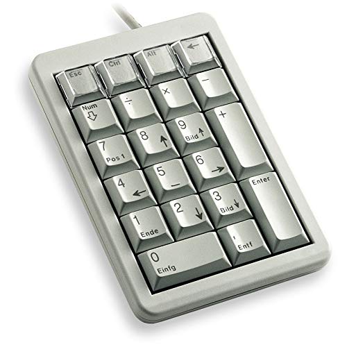CHERRY G84-4700, Programmierbares Keypad, Französisches Layout mit Numerik-Block, Kabelgebunden (USB-Anschluss), Plug & Play, Mechanische ML Switches, Grau von CHERRY