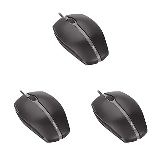 CHERRY GENTIX Silent, kabelgebundene Maus, leise Design-Maus ohne klick, perfekte Ergonomie, präziser Sensor, schwarz, 3er Pack von CHERRY