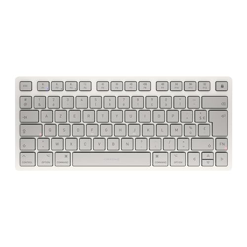 CHERRY KW 7100 MINI BT FOR MAC, Kompakte Mac-Tastatur mit 3 Bluetooth-Kanälen, Französisches Layout (AZERTY), Kabelloses Multi-Device-Keyboard, Moonlight White von CHERRY