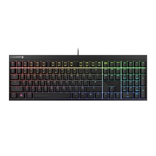 CHERRY MX 2.0S, Mechanische Gaming-Tastatur mit RGB-Beleuchtung, Pan-Nordisches Layout (QWERTY), Kabelgebunden, Designed in Germany, MX RED Switches, Schwarz von CHERRY