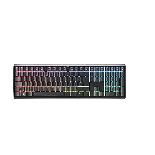 CHERRY MX 3.0S Wireless, Kabellose mechanische Gaming-Tastatur mit RGB-Beleuchtung, Deutsches Layout (QWERTZ), Bluetooth-, Funk- oder Kabelverbindung, MX RED Switches, Schwarz von CHERRY