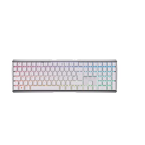 CHERRY MX 3.0S Wireless, Kabellose mechanische Gaming-Tastatur mit RGB-Beleuchtung, Deutsches Layout (QWERTZ), Bluetooth-, Funk- oder Kabelverbindung, MX RED Switches, Weiß von CHERRY