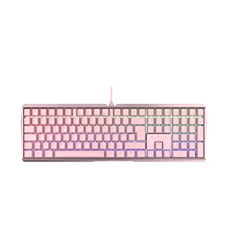 CHERRY MX BOARD 3.0 S, Mechanische Gaming-Tastatur, RGB-Beleuchtung, Deutsches Layout (QWERTZ), mit Kabel, Robustes Alu-Gehäuse, MX SILENT RED Switches, Pink von CHERRY