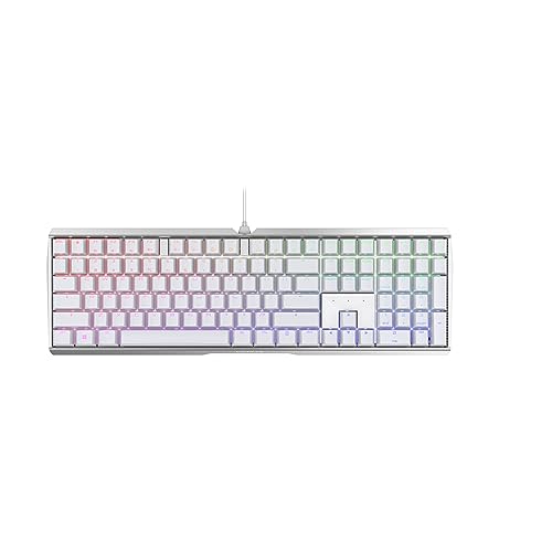 CHERRY MX BOARD 3.0 S, Mechanische Gaming-Tastatur, RGB-Beleuchtung, US-Internationales Layout (QWERTY), mit Kabel, Robustes Alu-Gehäuse, MX RED Switches, Weiß von CHERRY