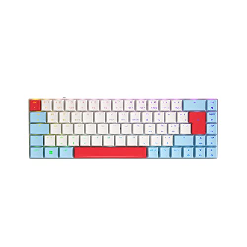 CHERRY MX-LP 2.1 Compact Wireless, kabellose kompakte Gaming-Tastatur mit 68 Tasten, Französisches Layout (AZERTY), RGB-Beleuchtung, mechanische MX LOW PROFILE SPEED Switches, Weiß von CHERRY