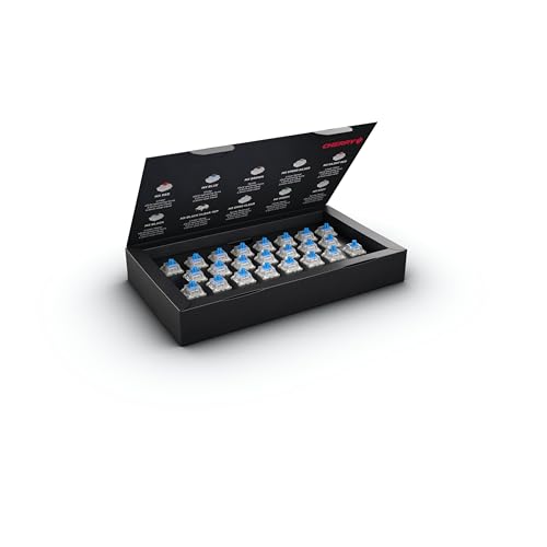 CHERRY MX RGB BLUE Switch Kit, 23 Mechanische Tastatur-Schalter, für DIY, Hot Swap oder Gaming-Keyboard, Taktiler Switch mit Klick (Clicky), Lautstark & Spürbar von CHERRY