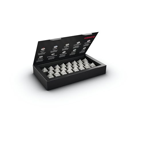 CHERRY MX RGB ERGO CLEAR Switch Kit, 23 Mechanische Tastatur-Schalter, für Hot Swap oder Gaming-Keyboard, Taktiler Switch ohne Klick, Leichtgängig & Spürbar CHERRY MX RGB ERGO CLEAR Switch Kit, 23 Mechanische Tastatur-Schalter, für Hot Swap oder Gaming-Keyboard, Taktiler Switch ohne Klick, Leichtgängig & Spürbar von CHERRY