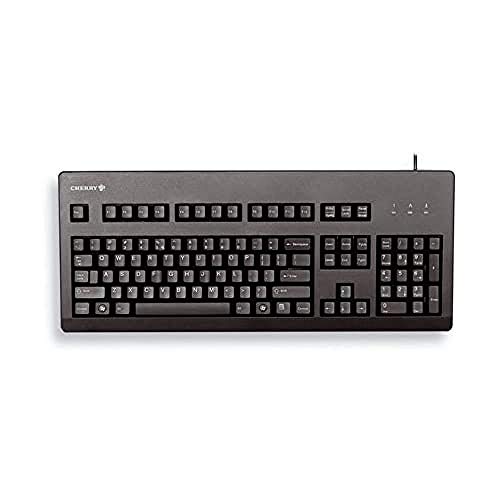 CHERRY G80-3000, EU-Layout, QWERTY Tastatur, kabelgebundene Tastatur, mechanische Tastatur, CHERRY MX BROWN Switches, Schwarz von CHERRY