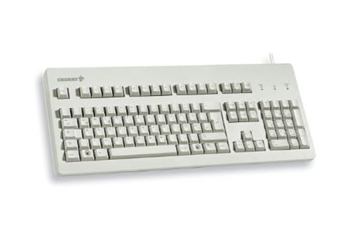 CHERRY G80-3000, Kabelgebundene Mechanische Tastatur, EU-Layout (QWERTY), USB-Anschluss, Robust, Programmierbare Tasten, MX BLUE Switches, Hellgrau von CHERRY