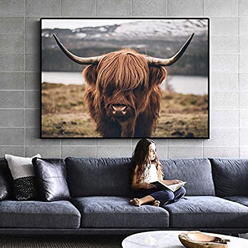 CHEUALY Malen nach Zahlen für Erwachsene Highland Kuh Wilde Tiere Digitales Ölgemälde auf Leinwand für Erwachsene Kinder Geburtstag Hochzeit Unterkunft Dekorationen Geschenke 40x50cm von CHEUALY