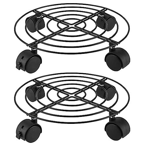 CHEUKYIU 2 Stück 27 cm Durchmesser Pflanze Caddy mit Rädern Runder Metall-Pflanzenständer mit Rädern Heavy Duty Topfpflanzenständer für Drinnen und Draußen Tragkraft 50 kg Schwarz CHEUKYIU 2 Stück 27 cm Durchmesser Pflanze Caddy mit Rädern Runder Metall-Pflanzenständer mit Rädern Heavy Duty Topfpflanzenständer für Drinnen und Draußen Tragkraft 50 kg Schwarz von CHEUKYIU