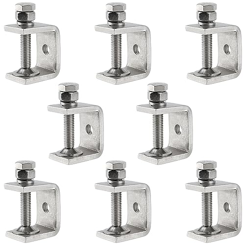 CHEUKYIU 8 Stück 304 Edelstahl C Zwingen Hochleistungs C Klemme Holzbearbeitung Mini Schraubzwinge Fixture Clamp mit Breiten Kieferöffnungen 30mm für Holzbearbeitung, Schweißen, Zimmerei, Silber von CHEUKYIU