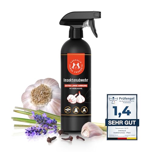 CHEVALIS Fliegenspray & Insektenschutz Pferd, 500ml mit echtem Knoblauch, Lange Wirkung, Sofortiger Schutz gegen Bremsen, Fliegen, Kriebelmücken, Zecken, Mit ätherischen Ölen und Geraniol CHEVALIS Fliegenspray & Insektenschutz Pferd, 500ml mit echtem Knoblauch, Lange Wirkung, Sofortiger Schutz gegen Bremsen, Fliegen, Kriebelmücken, Zecken, Mit ätherischen Ölen und Geraniol von CHEVALIS