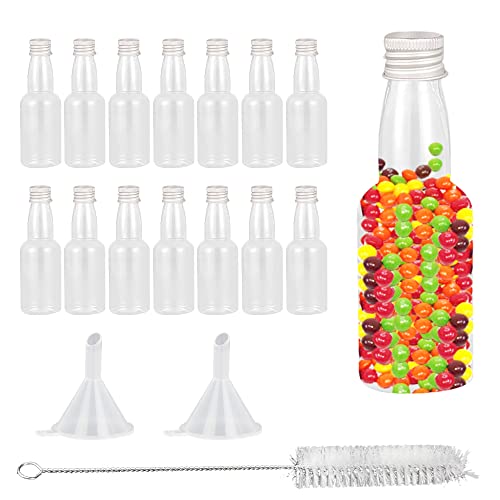 CHEVVY Mini Fläschchen Kunststoff Likörflaschen 15 Stk 60ml Fläschchen Plastik zum Selbst Abfüllen Leere Mini Glasflaschen Plastikflaschen für Likör Schnaps Öl oder zum Basteln von CHEVVY