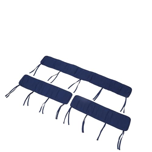 Abdeckung für Kinderbettgitter, einfarbig, verstellbarer Gurt, Crash-Prävention, weicher Schienenschutz (Farbe: Blau) von CHEWYZ