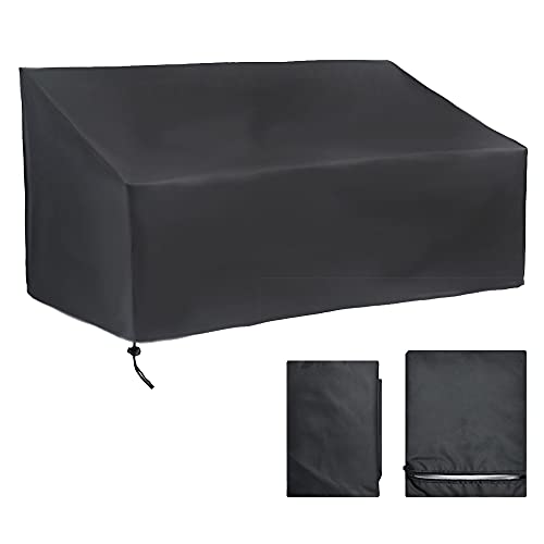 CHEYLIZI 2 Sitzer Gartenbank Abdeckung Schutzhülle für Gartenbank, Winterfest, UV-Beständig, Winddicht, Reißfest Oxford Gewebe Bank Hülle Gartensofa Abdeckplane, 134x66x89cm von CHEYLIZI