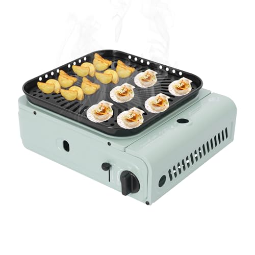 CHFUNE Gaskocher, Campingkocher 1-flammig mit Tragekoffer, 2300W kompakter 1-Brenner Outdoor-Gaskartuschenkocher Balkon Tischgrill mit Piezozündung für Outdoor und Innenraum von CHFUNE