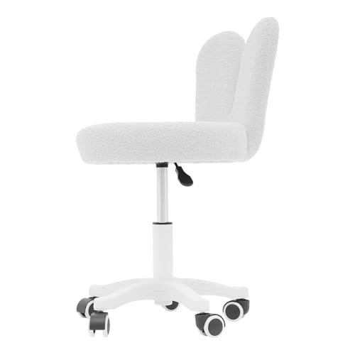CHFUNE Schminktisch Stuhl, Ergonomischer Bürostuhl Schminkstuhl aus Teddy Fleece Schaumstoffpolsterung, höhenverstellbar, bis 90 kg belastbar für Arbeitszimmer, Schlafzimmer, Weiß CHFUNE Schminktisch Stuhl, Ergonomischer Bürostuhl Schminkstuhl aus Teddy Fleece Schaumstoffpolsterung, höhenverstellbar, bis 90 kg belastbar für Arbeitszimmer, Schlafzimmer, Weiß von CHFUNE