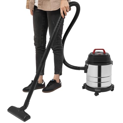 CHFUNE Staubsauger, Nass Trockensauger Sauger 1500W 18Kpa 20L 4-lagiges Filterdesign Nass-/Trockenbodendüse Standard Rostfreier Stahl Schwarz, Silber von CHFUNE