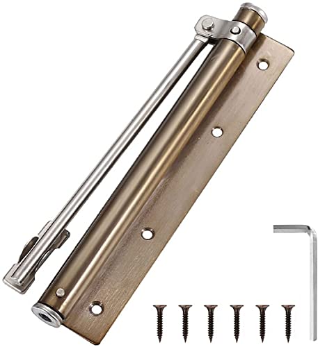 CHFYIJYHM Automatische Türschließer, verstellbares Feder-Silent-Pufferscharnier aus Edelstahl, unsichtbare Anti-Klemm-Türschließer for Zuhause(Bronze,1 Piece) von CHFYIJYHM