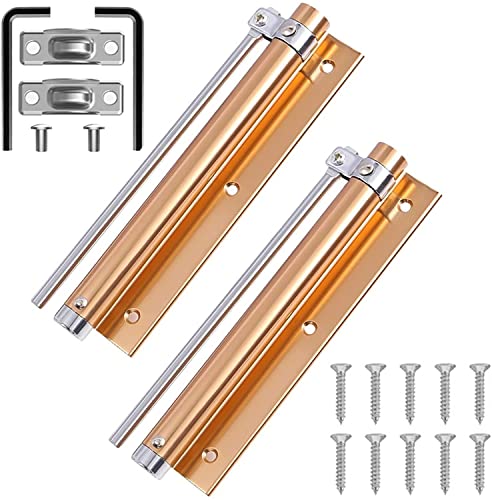 CHFYIJYHM Automatische Türschließer, verstellbares Feder-Silent-Pufferscharnier aus Edelstahl, unsichtbare Anti-Klemm-Türschließer for Zuhause(Champagne,2 Pieces) von CHFYIJYHM