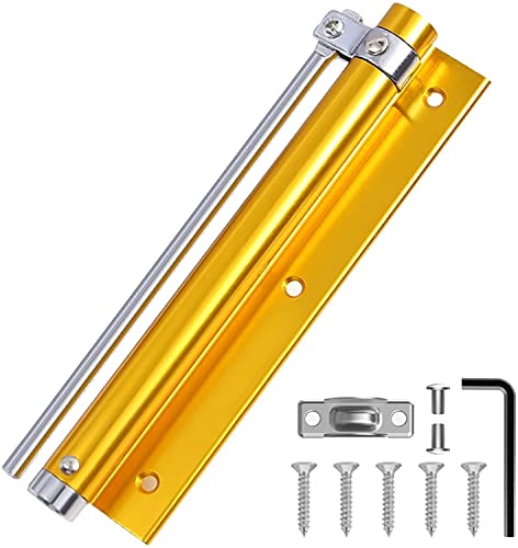 CHFYIJYHM Automatische Türschließer, verstellbares Feder-Silent-Pufferscharnier aus Edelstahl, unsichtbare Anti-Klemm-Türschließer for Zuhause(Gold,180mm) von CHFYIJYHM