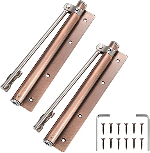 CHFYIJYHM Automatische Türschließer, verstellbares Feder-Silent-Pufferscharnier aus Edelstahl, unsichtbare Anti-Klemm-Türschließer for Zuhause(Red Bronze,2 Pieces) von CHFYIJYHM