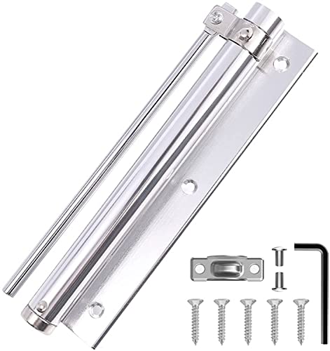 CHFYIJYHM Automatische Türschließer, verstellbares Feder-Silent-Pufferscharnier aus Edelstahl, unsichtbare Anti-Klemm-Türschließer for Zuhause(Silver,1 Piece) von CHFYIJYHM