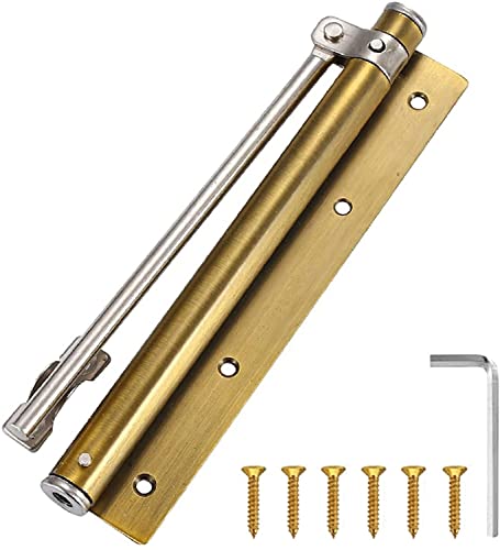 CHFYIJYHM Automatische Türschließer, verstellbares Feder-Silent-Pufferscharnier aus Edelstahl, unsichtbare Anti-Klemm-Türschließer for Zuhause(Yellow Bronze,1 Piece) von CHFYIJYHM