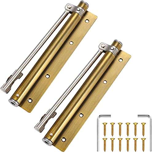 CHFYIJYHM Automatische Türschließer, verstellbares Feder-Silent-Pufferscharnier aus Edelstahl, unsichtbare Anti-Klemm-Türschließer for Zuhause(Yellow Bronze,2 Pieces) von CHFYIJYHM