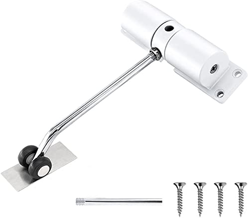 CHFYIJYHM Automatischer Türschließer, verstellbares Feder-Silent-Pufferscharnier aus Zinklegierung, unsichtbarer Anti-Einklemm-Türschließer aus Edelstahl for den Haushalt(Bianco,1 Piece) von CHFYIJYHM