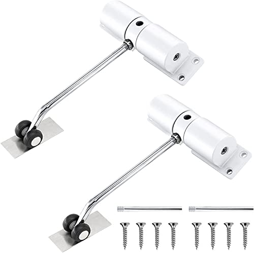 CHFYIJYHM Automatischer Türschließer, verstellbares Feder-Silent-Pufferscharnier aus Zinklegierung, unsichtbarer Anti-Einklemm-Türschließer aus Edelstahl for den Haushalt(Bianco,2 Pieces) von CHFYIJYHM